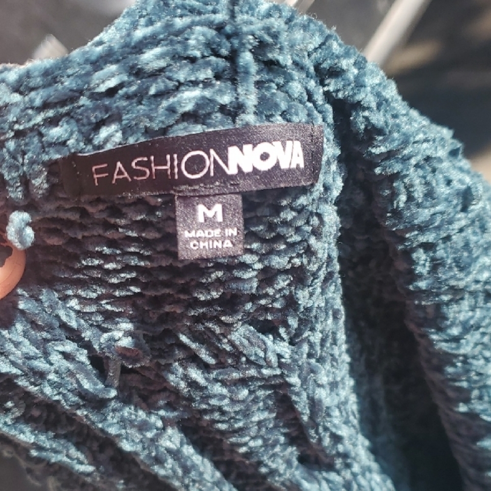 Fashion Nova Long Teal Cardigan - Picture 6 of 6